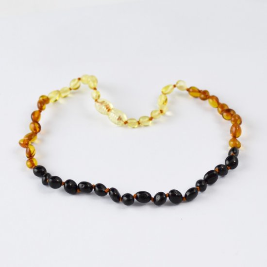 Polished amber baroque rainbow necklace